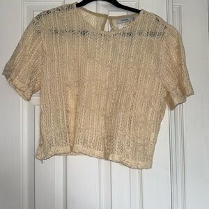 Chico's Cream Lace Women's Top. Brazilian